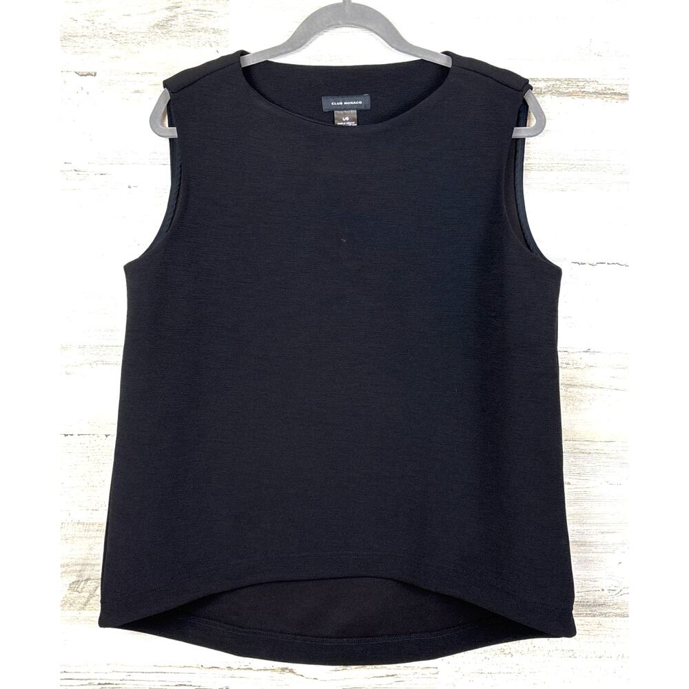 Club Monaco Womens L Black Sleeveless Crew Neck Pullover Workwear Dress Top